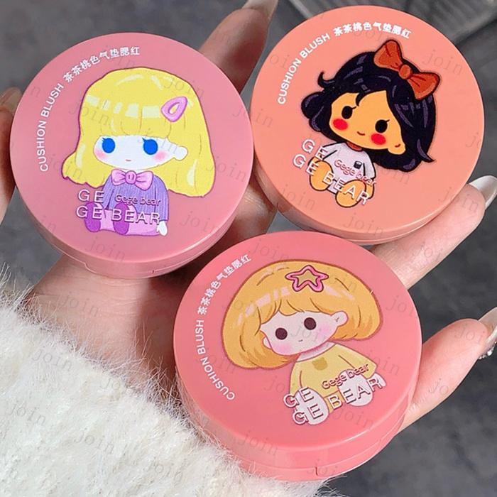 チーク エアクッション 3colors エアクッションブラッシュ 化粧品パフ