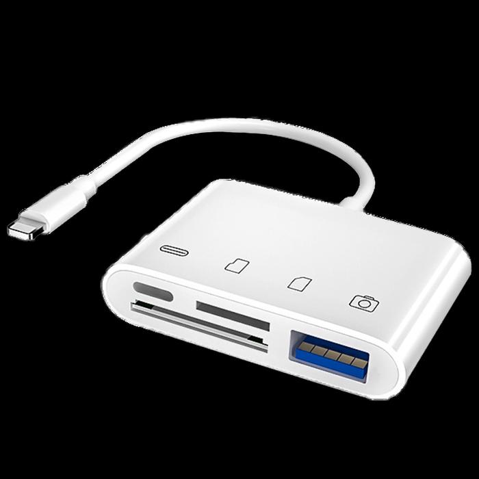 SDカードリーダー 日本国内当日発送 iPhone iPad USBポート付き Lightning 4in1 SDカード TFカード カメラリーダー 高速データ転送 写真 画像 動画 #dk63 |  | 07