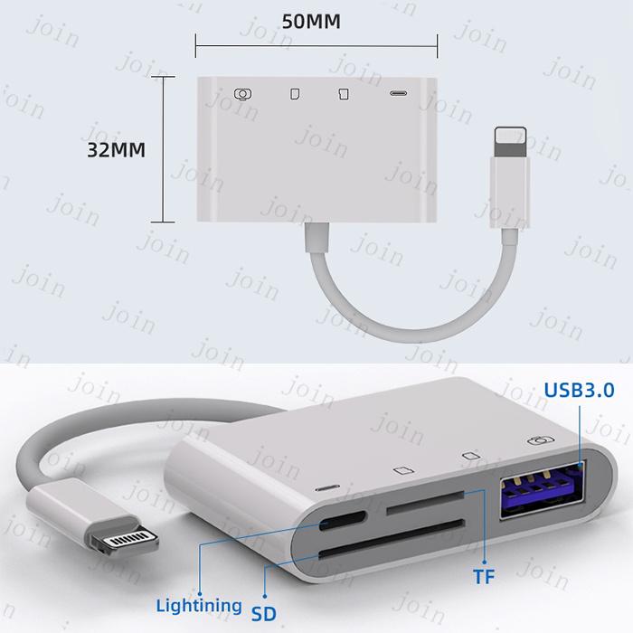SDカードリーダー 日本国内当日発送 iPhone iPad USBポート付き Lightning 4in1 SDカード TFカード カメラリーダー 高速データ転送 写真 画像 動画 #dk63 |  | 09