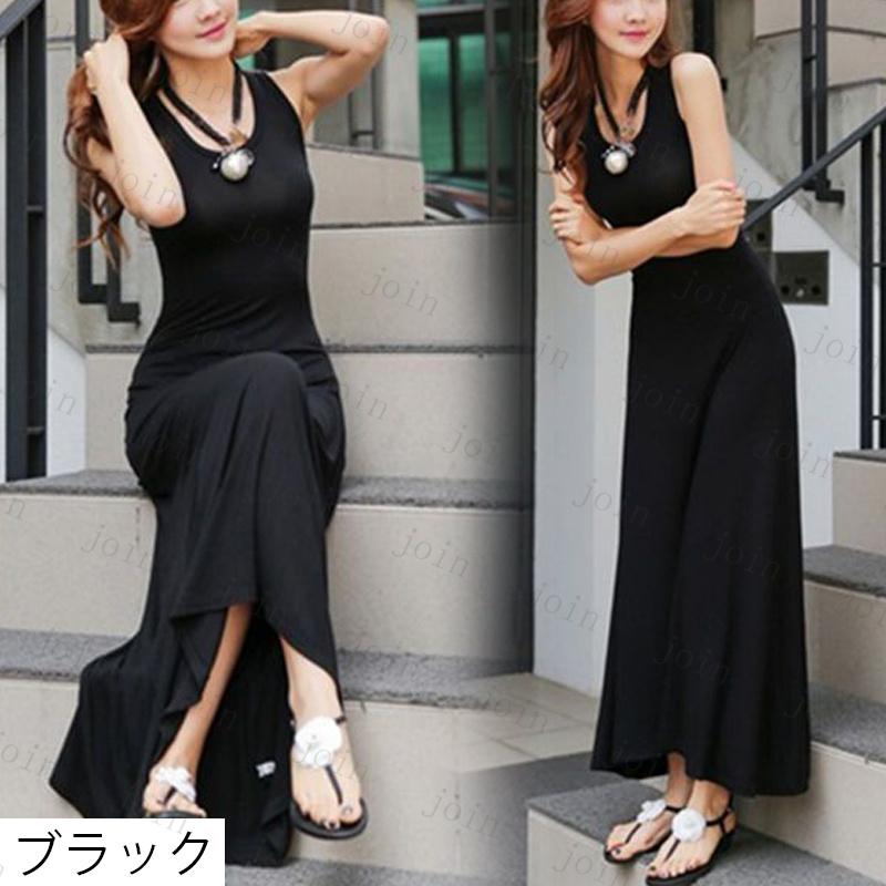 マキシワンピース (FW13#) 日本国内当日発送 6color タンクワンピース 無地 ノースリーブ Uネック 大きいサイズ 着痩せ ロングワンピース レディース aライン |  | 08