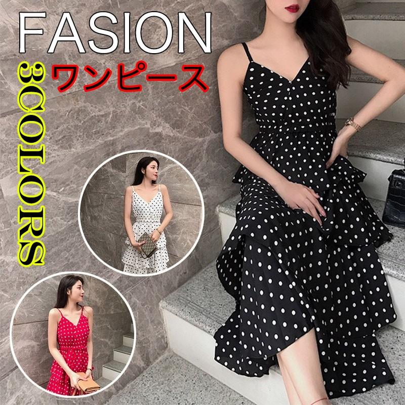 女性らしい ドッド柄 可愛い 四重フレア ロングワンピース マキシワンピース 素敵 送料無料 ウエストゴム Fw31 ジョインショップ 通販 Yahoo ショッピング