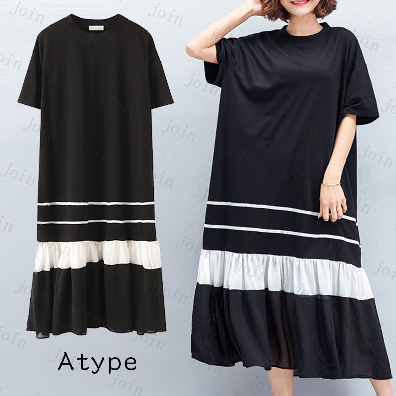 ロングワンピース 半袖 (FW56#) 日本国内当日発送 マキシワンピース レディース フレア Aライン 大きいサイズ 体型カバー ワンピース ノースリーブ きれいめ |  | 06