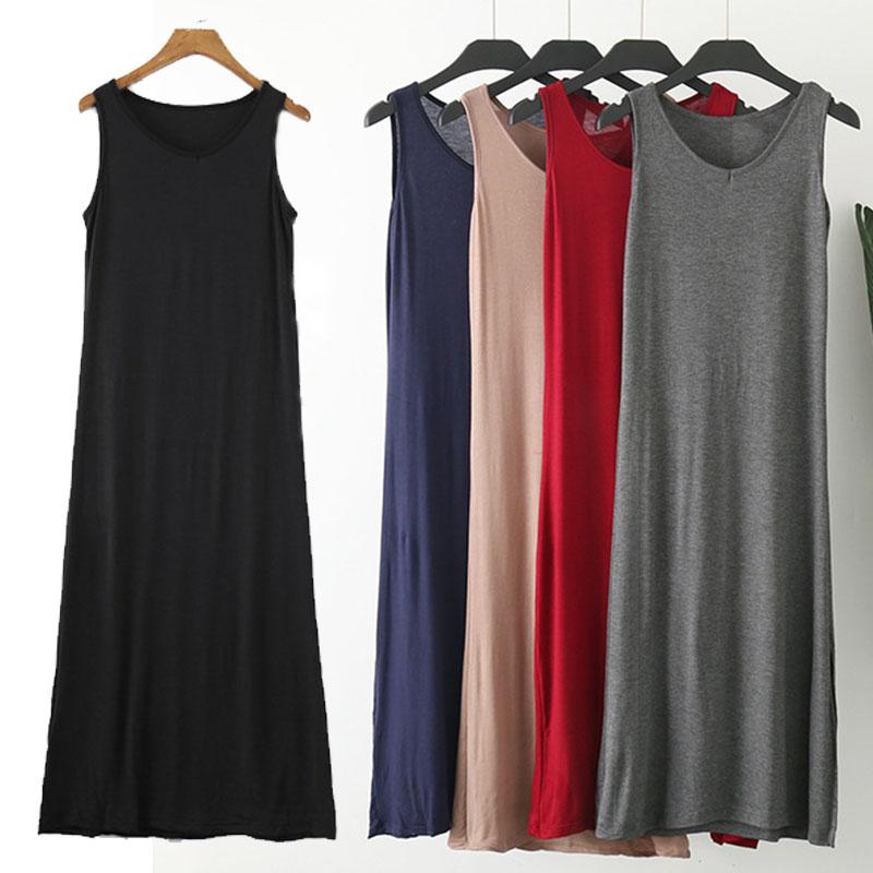 ノースリーブVネック無地ロングワンピース ロングワンピース 韓国 シンプル 伸縮性あり ストレッチ マキシワンピース レディース きれいめワンピース #FW78 |  | 02