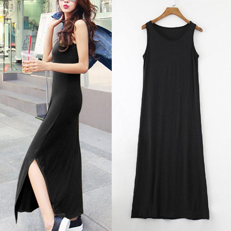 ノースリーブVネック無地ロングワンピース ロングワンピース 韓国 シンプル 伸縮性あり ストレッチ マキシワンピース レディース きれいめワンピース #FW78 |  | 06