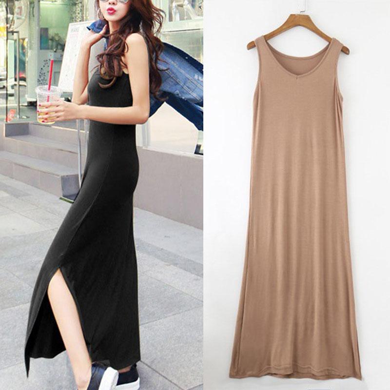ノースリーブVネック無地ロングワンピース ロングワンピース 韓国 シンプル 伸縮性あり ストレッチ マキシワンピース レディース きれいめワンピース #FW78 |  | 08