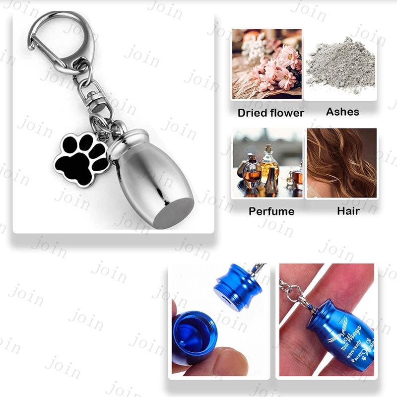 遺骨 キーホルダー (gh102#) 当日発送 6color 骨壷 遺骨 ペット仏具 犬 猫 遺骨 カプセル 遺骨アクセサリー 手元供養 肉球柄 メモリアルキーホルダー 遺骨入れ |  | 09