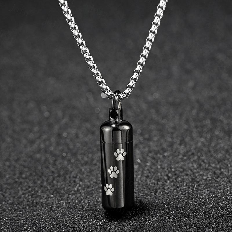 ペット遺骨カプセル 日本国内当日発送 5色 遺骨ペンダント ペット用メモリアル ネックレス ペット仏具 分骨 骨壷 メモリアルペンダント 足跡 #gh36 |  | 05