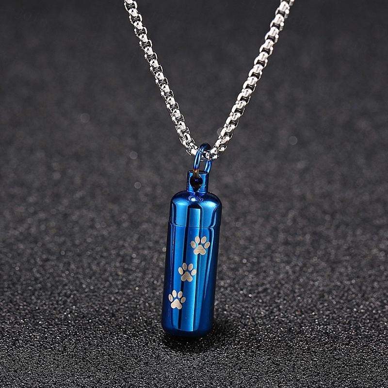 ペット遺骨カプセル 日本国内当日発送 5色 遺骨ペンダント ペット用メモリアル ネックレス ペット仏具 分骨 骨壷 メモリアルペンダント 足跡 #gh36 |  | 01