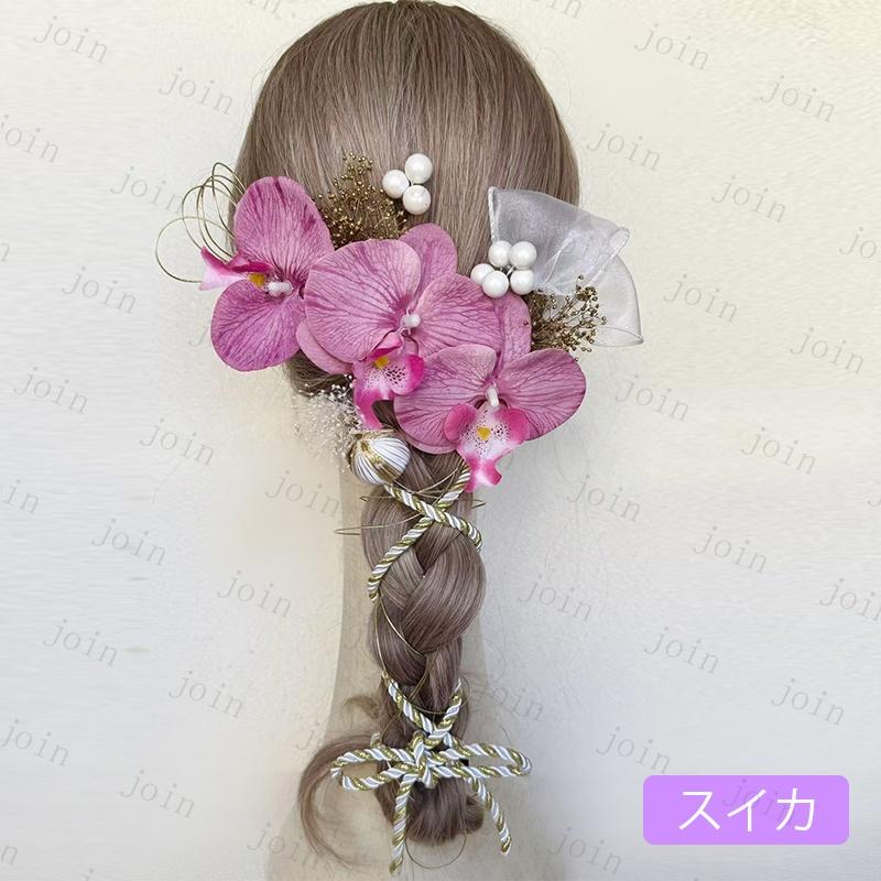 髪飾り (h108#) 当日発送 4color 成人式 振袖小物 花 卒業式 和装 振袖 浴衣 和服 つまみ細工 ヘアアクセサリー 着物 ヘッドドレス 七五三 和装小物 結婚式 留袖 |  | 03