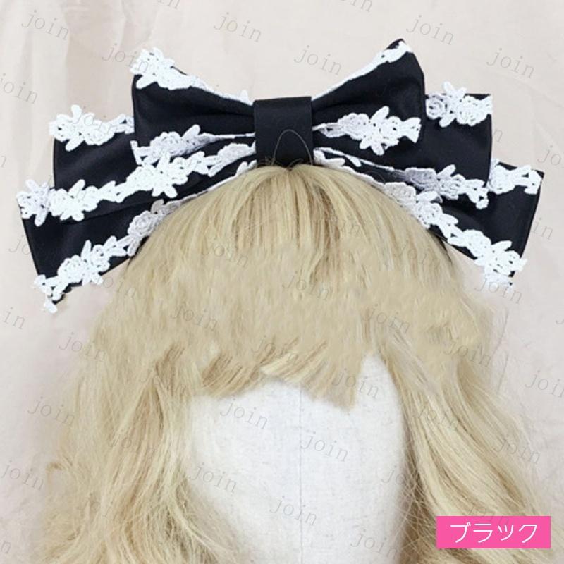 カチューシャ リボン (h109#) 当日発送 6color 髪飾り ヘアアクセサリー 幅広 可愛い メイド ロリータ ヘッドドレス 文化祭 ハロウィン 学園祭 コスプレ レース |  | 01