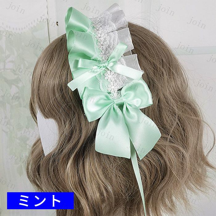 カチューシャ ロリータ (h12#) 日本国内当日発送 20color リボン ゴスロリ コスプレ ヘッドドレス メイド 髪飾り ヘアアクセサリー レディース lolita レース |  | 15