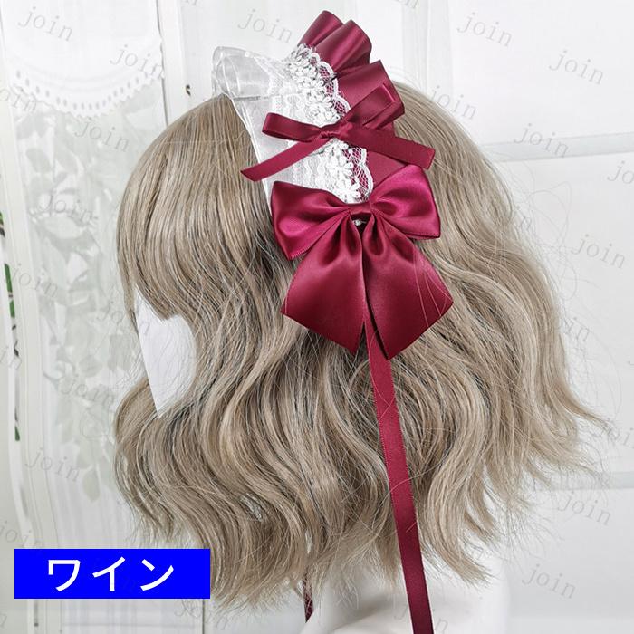 カチューシャ ロリータ (h12#) 日本国内当日発送 20color リボン ゴスロリ コスプレ ヘッドドレス メイド 髪飾り ヘアアクセサリー レディース lolita レース |  | 01
