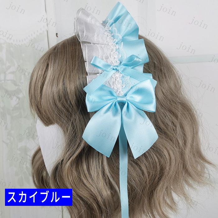 カチューシャ ロリータ (h12#) 日本国内当日発送 20color リボン ゴスロリ コスプレ ヘッドドレス メイド 髪飾り ヘアアクセサリー レディース lolita レース |  | 04