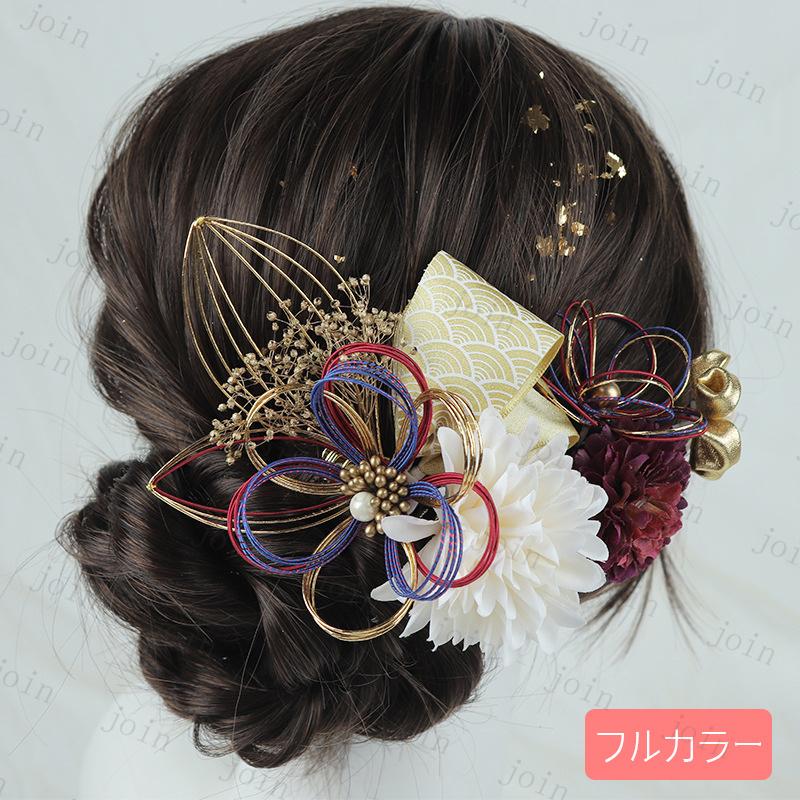 h191#髪飾り 2点セット 当日発送 3color ヘアアクセサリー 花 コーム U