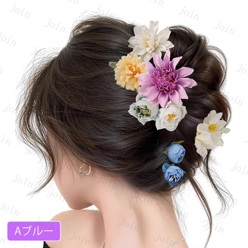 h193#髪飾り Uピン 花 当日発送 3type 6color 和装 浴衣 成人式 七五三