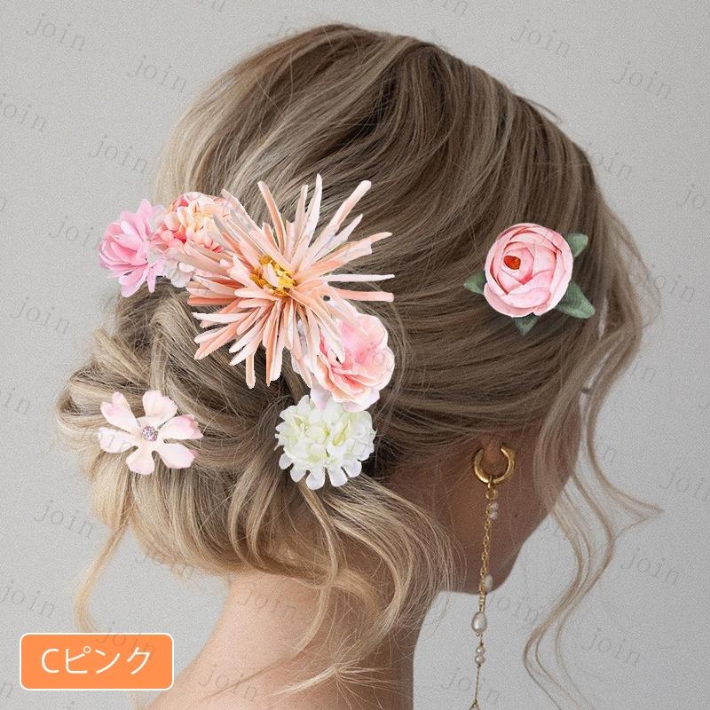 h193#髪飾り Uピン 花 当日発送 3type 6color 和装 浴衣 成人式 七五三