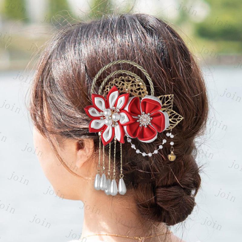 髪飾り (h197#) 4color 当日発送 ヘアアクセサリー 大人 和装 ヘッドドレス 着物髪飾り 浴衣 発表会 成人式 卒業式 結婚式 水引 パール 和装 和服 振袖 夏祭り |  | 13