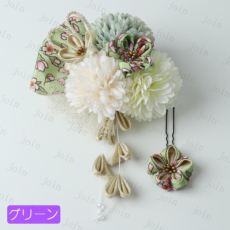 髪飾り 成人式 (h210#) 当日発送 4color つまみ細工 ヘアアクセサリー 着物髪飾り 振袖 結婚式 卒業式 和風 和装 タッセル 入学式 造花 髪かざり セット 着物 |  | 13