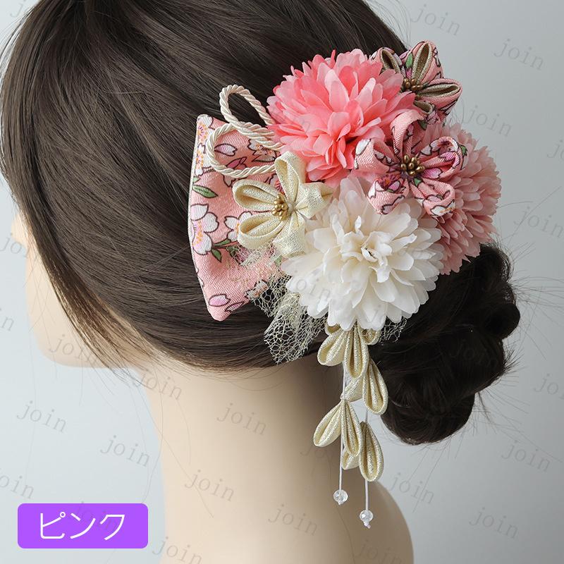 髪飾り 成人式 (h210#) 当日発送 4color つまみ細工 ヘアアクセサリー 着物髪飾り 振袖 結婚式 卒業式 和風 和装 タッセル 入学式 造花 髪かざり セット 着物 |  | 06