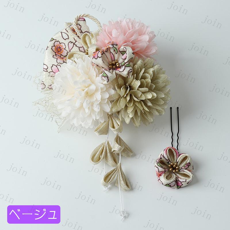 髪飾り 成人式 (h210#) 当日発送 4color つまみ細工 ヘアアクセサリー 着物髪飾り 振袖 結婚式 卒業式 和風 和装 タッセル 入学式 造花 髪かざり セット 着物 |  | 09