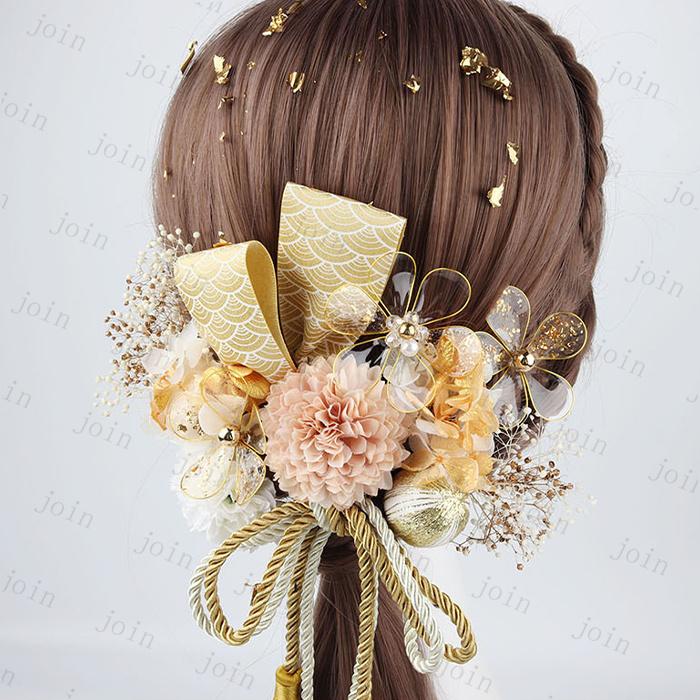 髪飾り ドライフラワー 日本国内当日発送 髪留め 金箔 成人式 花 振袖 袴 七五三 着物 和装 卒業式 結婚式 浴衣 着物 ヘアアクセサリー 造花 #h30 |  | 10