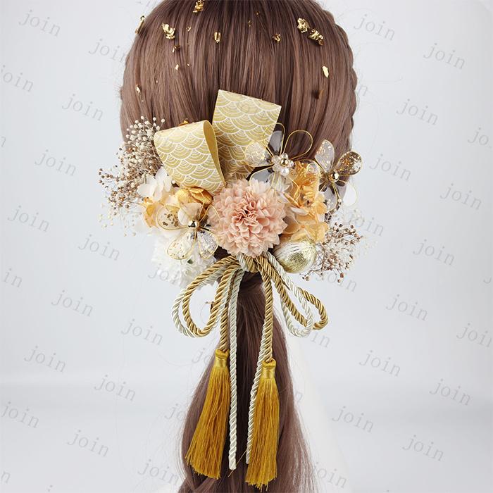 髪飾り ドライフラワー 日本国内当日発送 髪留め 金箔 成人式 花 振袖 袴 七五三 着物 和装 卒業式 結婚式 浴衣 着物 ヘアアクセサリー 造花 #h30 |  | 07