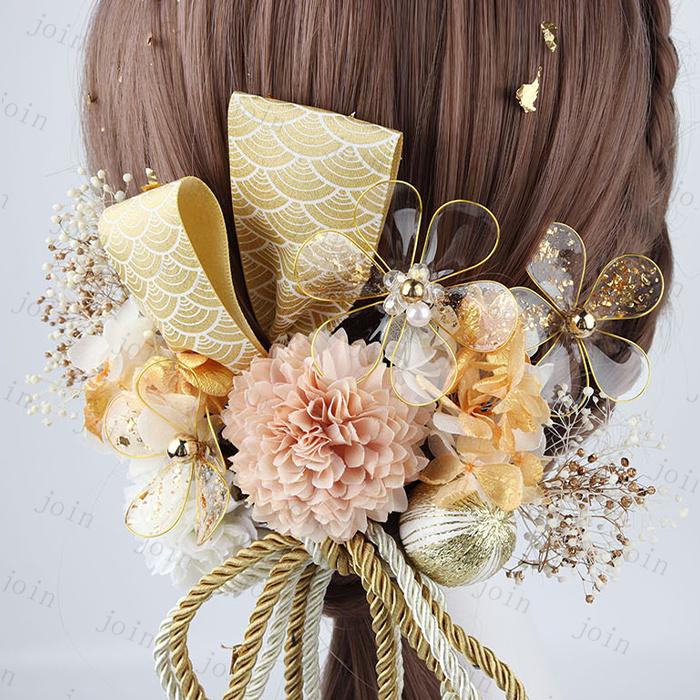 髪飾り ドライフラワー 日本国内当日発送 髪留め 金箔 成人式 花 振袖 袴 七五三 着物 和装 卒業式 結婚式 浴衣 着物 ヘアアクセサリー 造花 #h30 |  | 08