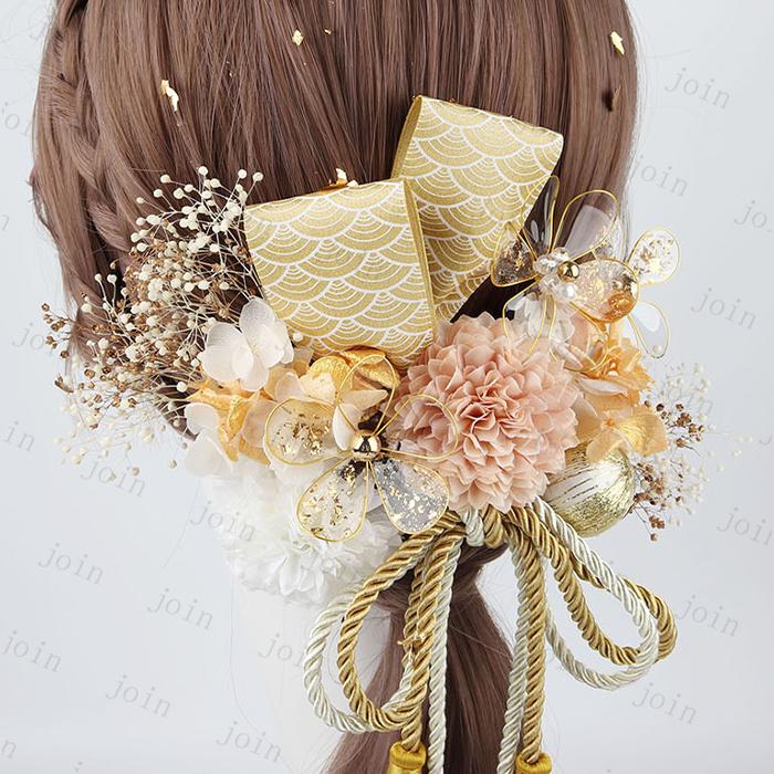 髪飾り ドライフラワー 日本国内当日発送 髪留め 金箔 成人式 花 振袖 袴 七五三 着物 和装 卒業式 結婚式 浴衣 着物 ヘアアクセサリー 造花 #h30 |  | 09