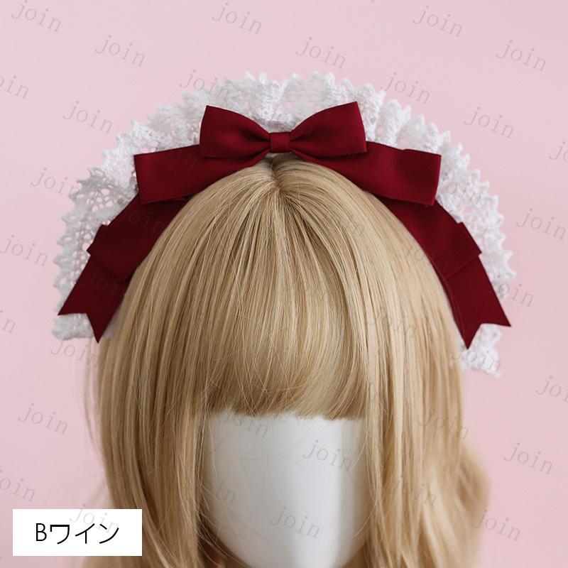 h45#メイド 蝶結び カチューシャ 日本国内 当日発送 ロリータ ヘッドドレス かわいい  カチューシャ 蝶結び リボン コスプレ ゴスロリ |  | 04