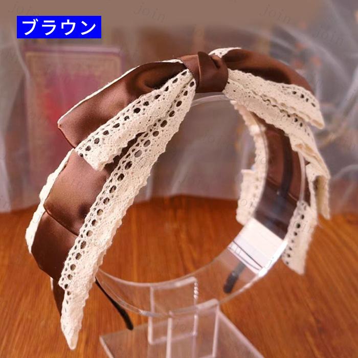 カチューシャ リボン 日本国内当日発送 6color ロリータファッション かわいい ヘアアクセサリー ゴスロリ 髪飾り レディース メイド レース #h58 |  | 11