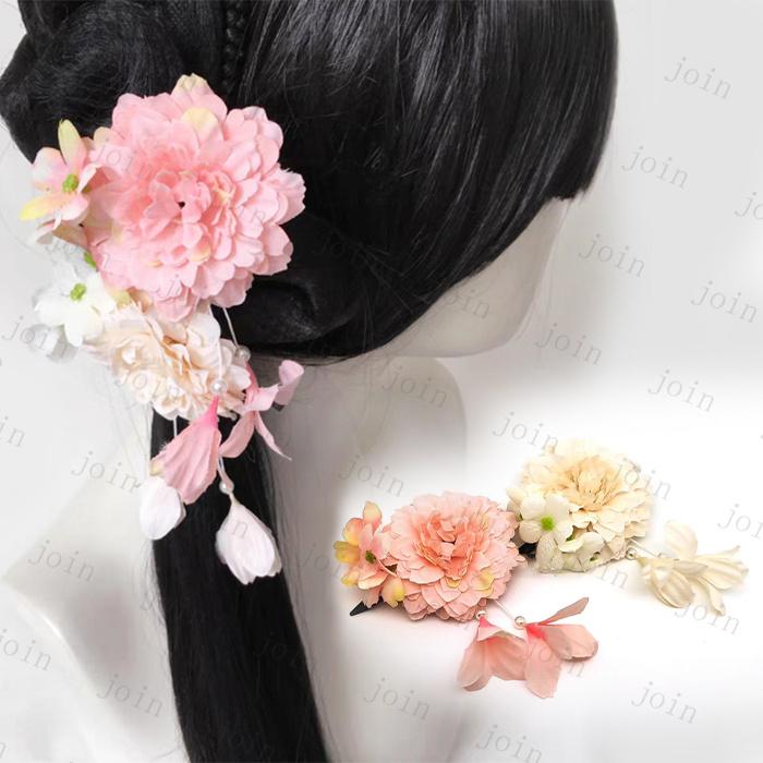 髪飾り 日本国内当日発送 3color 浴衣 花 結婚式 着物 成人式 アクセサリー 七五三 前撮り 卒業式 ヘアアクセサリー 和装 花嫁 子供 こども クリップ 振袖 #h62 |  | 10