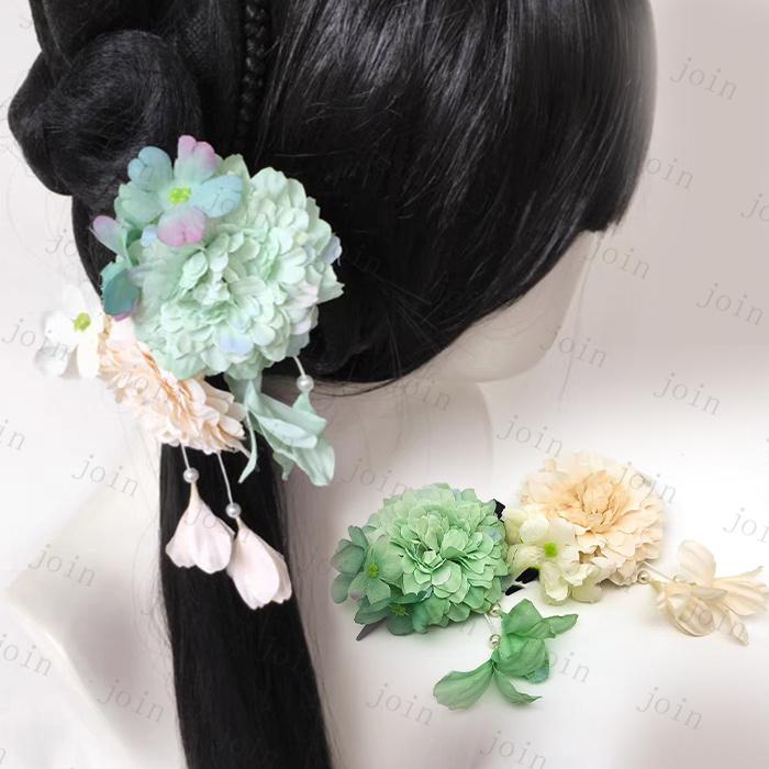 髪飾り 日本国内当日発送 3color 浴衣 花 結婚式 着物 成人式 アクセサリー 七五三 前撮り 卒業式 ヘアアクセサリー 和装 花嫁 子供 こども クリップ 振袖 #h62 |  | 09