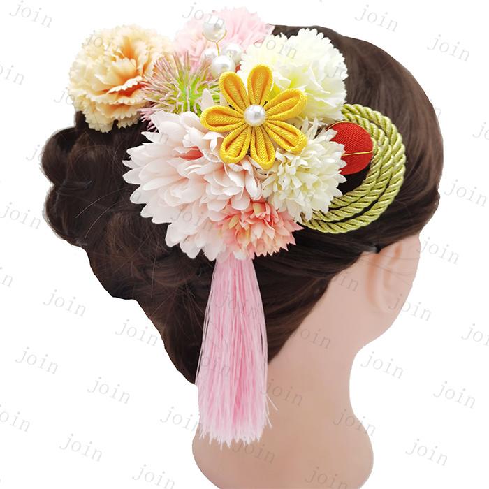 髪飾り 日本国内当日発送 和装 着物 七五三 浴衣 結婚式 成人式 卒業式 花モチーフ 振袖 ヘアアクセサリー 子供 大人 おすすめ つまみ細工 花火大会 花飾り #h70 |  | 02