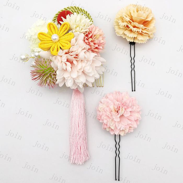 髪飾り 日本国内当日発送 和装 着物 七五三 浴衣 結婚式 成人式 卒業式 花モチーフ 振袖 ヘアアクセサリー 子供 大人 おすすめ つまみ細工 花火大会 花飾り #h70 |  | 03