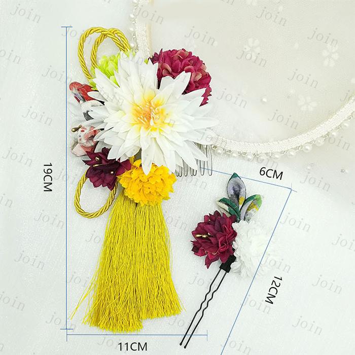 h75#髪飾り 2点セット 当日発送 4color 成人式 花 ドライフラワー 七五三 前撮り ヘアアクセサリー 結婚式 和風 和装 振袖 着物 浴衣 タッセル 卒業式 |  | 10