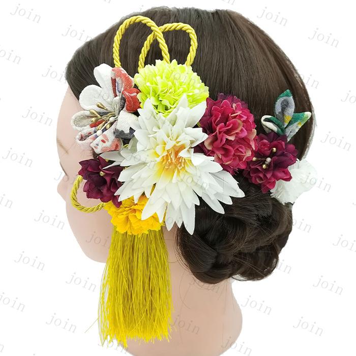 h75#髪飾り 2点セット 当日発送 4color 成人式 花 ドライフラワー 七五三 前撮り ヘアアクセサリー 結婚式 和風 和装 振袖 着物 浴衣 タッセル 卒業式 |  | 02