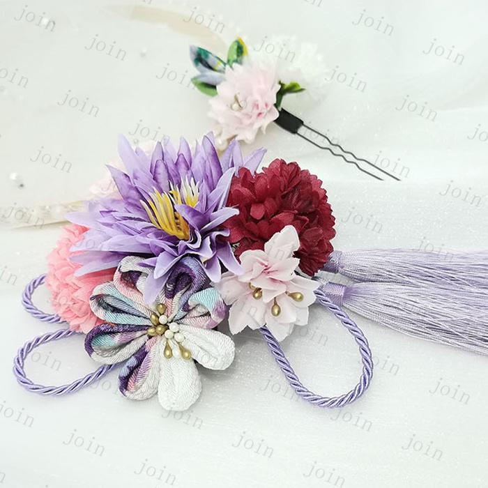 h75#髪飾り 2点セット 当日発送 4color 成人式 花 ドライフラワー 七五三 前撮り ヘアアクセサリー 結婚式 和風 和装 振袖 着物 浴衣 タッセル 卒業式 |  | 05