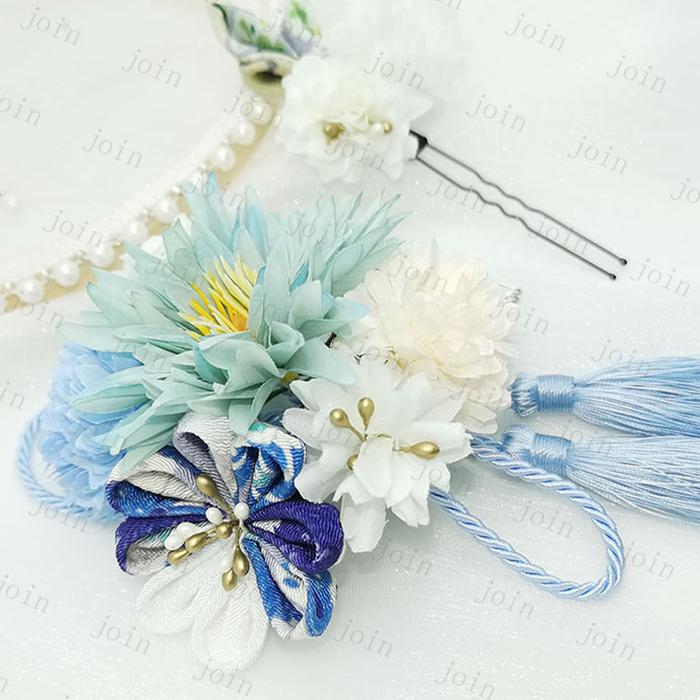 h75#髪飾り 2点セット 当日発送 4color 成人式 花 ドライフラワー 七五三 前撮り ヘアアクセサリー 結婚式 和風 和装 振袖 着物 浴衣 タッセル 卒業式 |  | 07