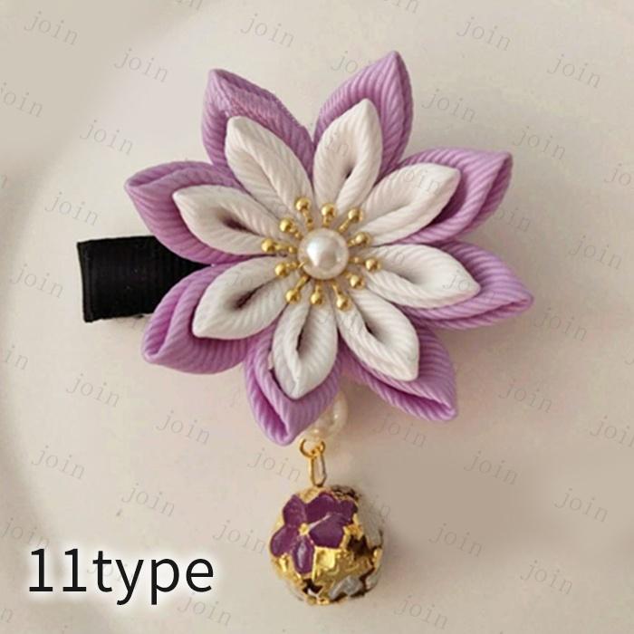 h78#ヘアクリップ 日本国内当日発送 19type 和風 髪飾り 子供 つまみ細工 ヘアアクセサリー 夏 浴衣 着物 キッズ 七五三 お正月 ひな祭り 1個入り 髪かざり |  | 11