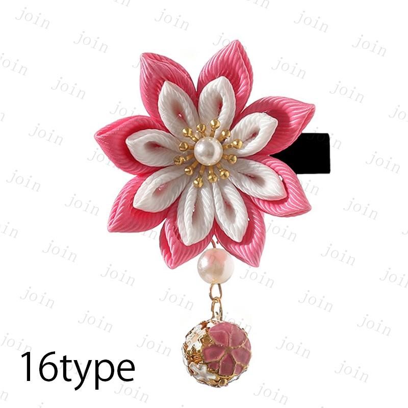 h78#ヘアクリップ 日本国内当日発送 19type 和風 髪飾り 子供 つまみ細工 ヘアアクセサリー 夏 浴衣 着物 キッズ 七五三 お正月 ひな祭り 1個入り 髪かざり |  | 16