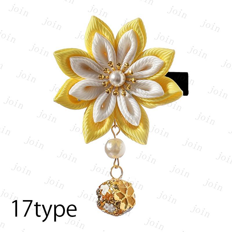 h78#ヘアクリップ 日本国内当日発送 19type 和風 髪飾り 子供 つまみ細工 ヘアアクセサリー 夏 浴衣 着物 キッズ 七五三 お正月 ひな祭り 1個入り 髪かざり |  | 17