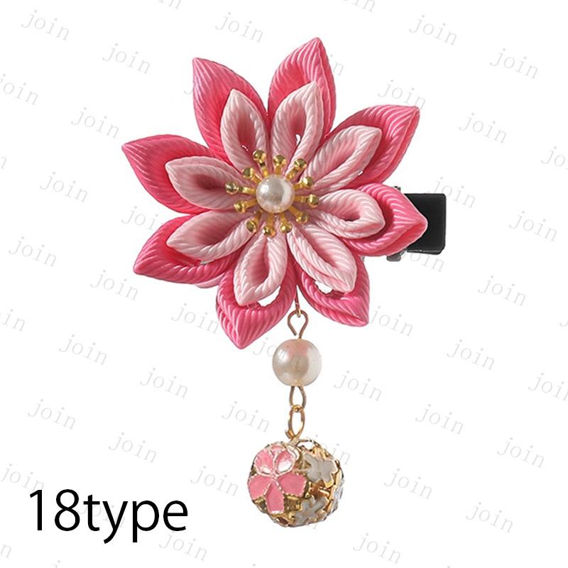 h78#ヘアクリップ 日本国内当日発送 19type 和風 髪飾り 子供 つまみ細工 ヘアアクセサリー 夏 浴衣 着物 キッズ 七五三 お正月 ひな祭り 1個入り 髪かざり |  | 18