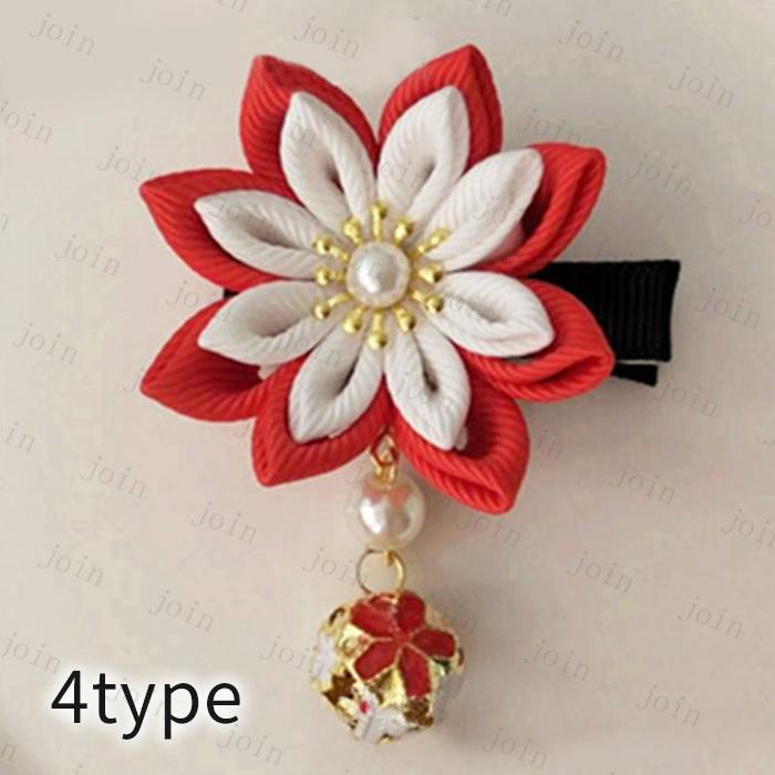 h78#ヘアクリップ 日本国内当日発送 19type 和風 髪飾り 子供 つまみ細工 ヘアアクセサリー 夏 浴衣 着物 キッズ 七五三 お正月 ひな祭り 1個入り 髪かざり |  | 04