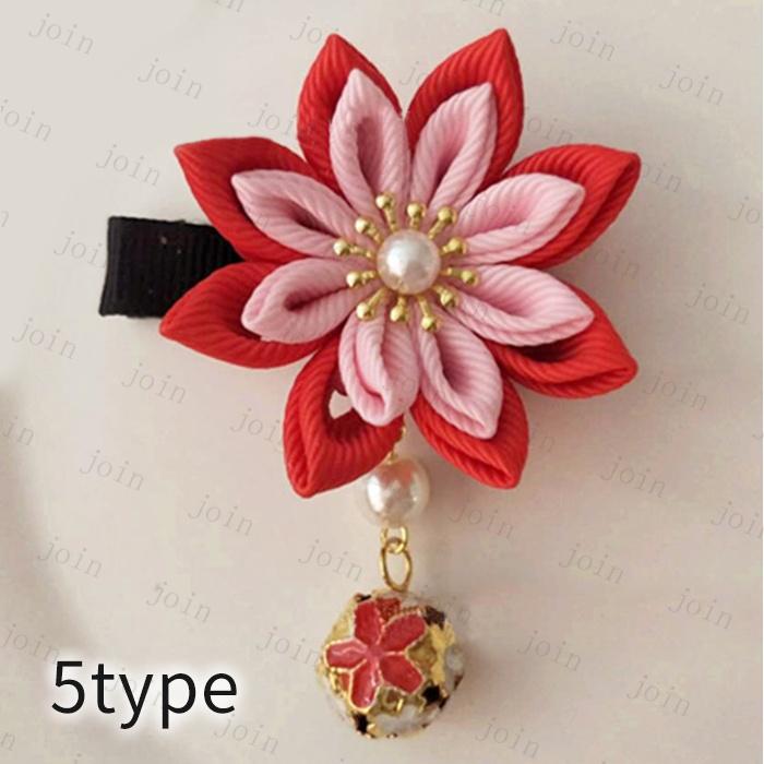 h78#ヘアクリップ 日本国内当日発送 19type 和風 髪飾り 子供 つまみ細工 ヘアアクセサリー 夏 浴衣 着物 キッズ 七五三 お正月 ひな祭り 1個入り 髪かざり |  | 05