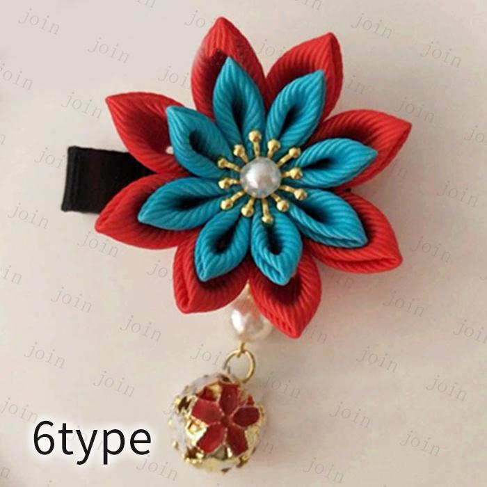 h78#ヘアクリップ 日本国内当日発送 19type 和風 髪飾り 子供 つまみ細工 ヘアアクセサリー 夏 浴衣 着物 キッズ 七五三 お正月 ひな祭り 1個入り 髪かざり |  | 06