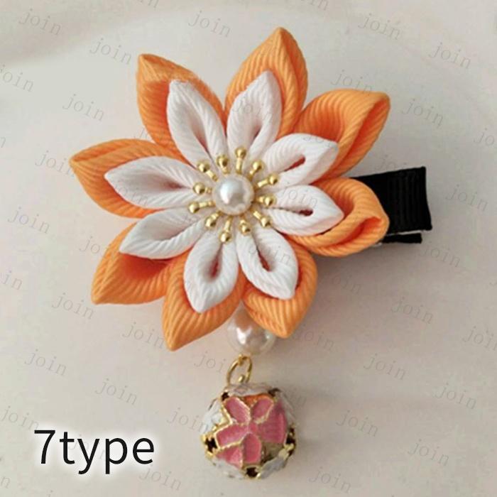 h78#ヘアクリップ 日本国内当日発送 19type 和風 髪飾り 子供 つまみ細工 ヘアアクセサリー 夏 浴衣 着物 キッズ 七五三 お正月 ひな祭り 1個入り 髪かざり |  | 07