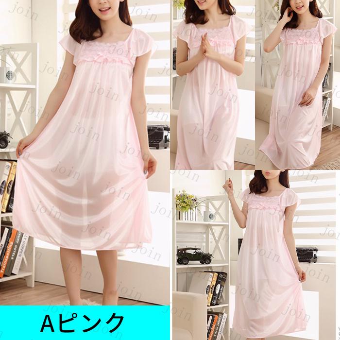 パジャマ レディース 半袖 日本国内当日発送 2type ルームウェア ノースリーブ 可愛い ナイトウェア ネグリジェ レース 寝巻き ロング 部屋着 スリップ #pj6 |  | 03