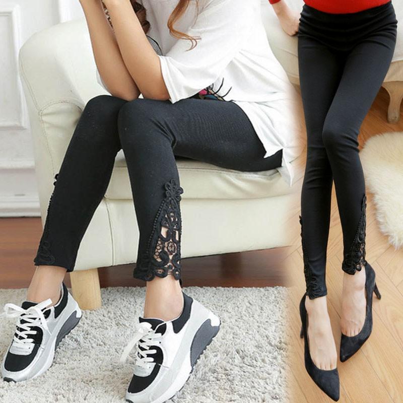 レギンス rg21# 送料無料 ストレッチ 脚口 レースアップ 美脚 ウエストゴム フリーサイズ ポイント消化　 |  | 03