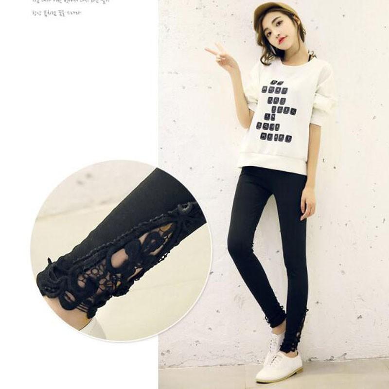 レギンス rg21# 送料無料 ストレッチ 脚口 レースアップ 美脚 ウエストゴム フリーサイズ ポイント消化　 |  | 05