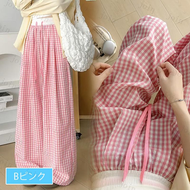 rg26#ルームパンツ レディース 国内発送 2type パジャマパンツ ロング ルームウェア 格子柄 ウェストゴム 寝巻き 部屋着 カジュアル ロングパンツ パジャマ |  | 17